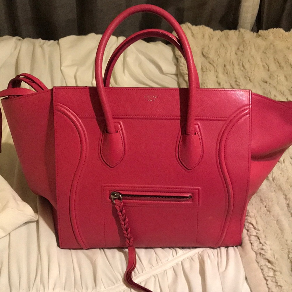 Authentic hot pink Celine phantom luggage